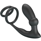 PRETTY LOVE - PENISRING EMONI + ANUSPLUG 12 VIBRATIONEN SCHWARZ