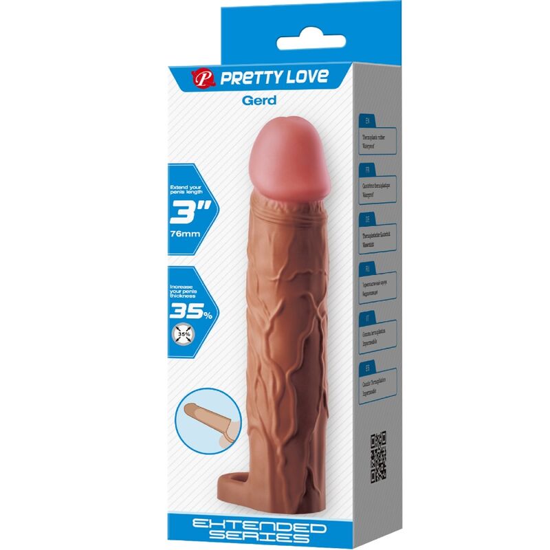 PRETTY LOVE - GERD PENISHÜLSE MIT 7,6 CM VERLÄNGERUNG MULATTO