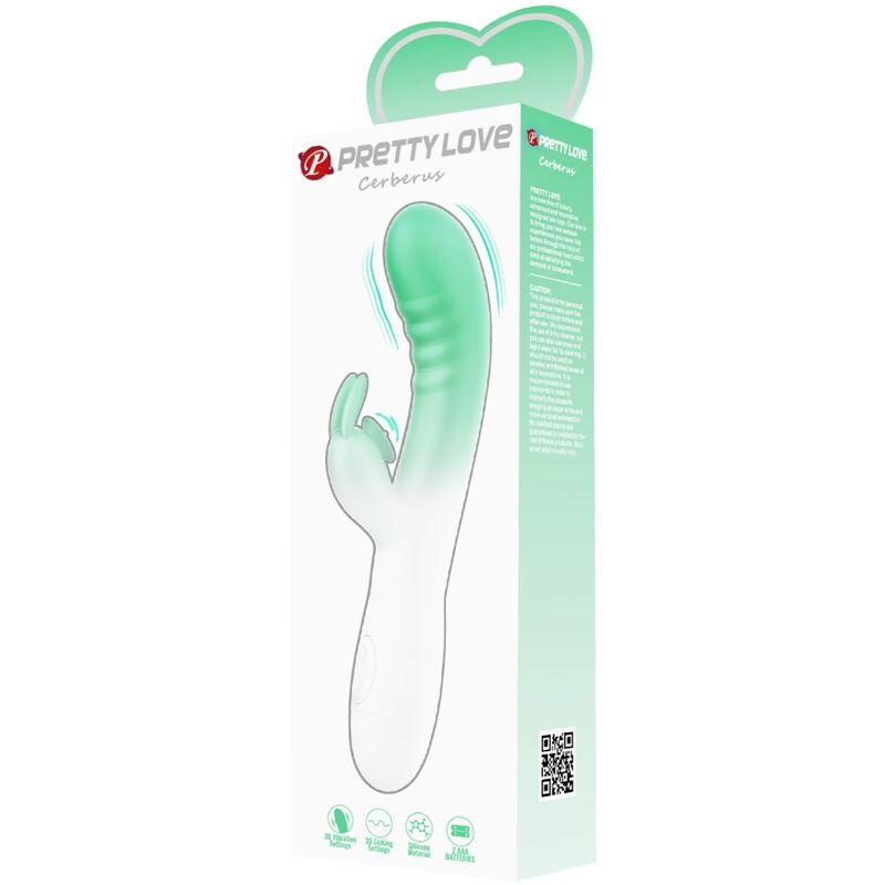PRETTY LOVE - KANINCHEN-VIBRATOR CERBERUS 30 VIBRATIONEN GRÜN