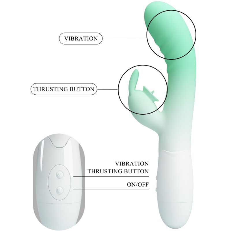 PRETTY LOVE - KANINCHEN-VIBRATOR CERBERUS 30 VIBRATIONEN GRÜN