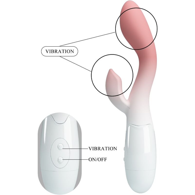 PRETTY LOVE - LEUCHTENDER G-PUNKT-VIBRATOR + KLITORISSTIMULATOR 30 VIBRATIONEN ROSA