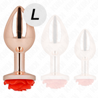 KINK – ANALPLUG ROSA MIT ROTER ROSE L