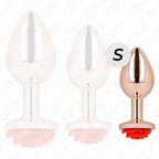 KINK - ANALPLUG IN ROSA MIT ROTER ROSE S