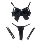 SUBBLIME - 955205 ENSEMBLE SOUTIEN-GORGE AVEC NŒUD NOIR RÉGLABLE L/XL