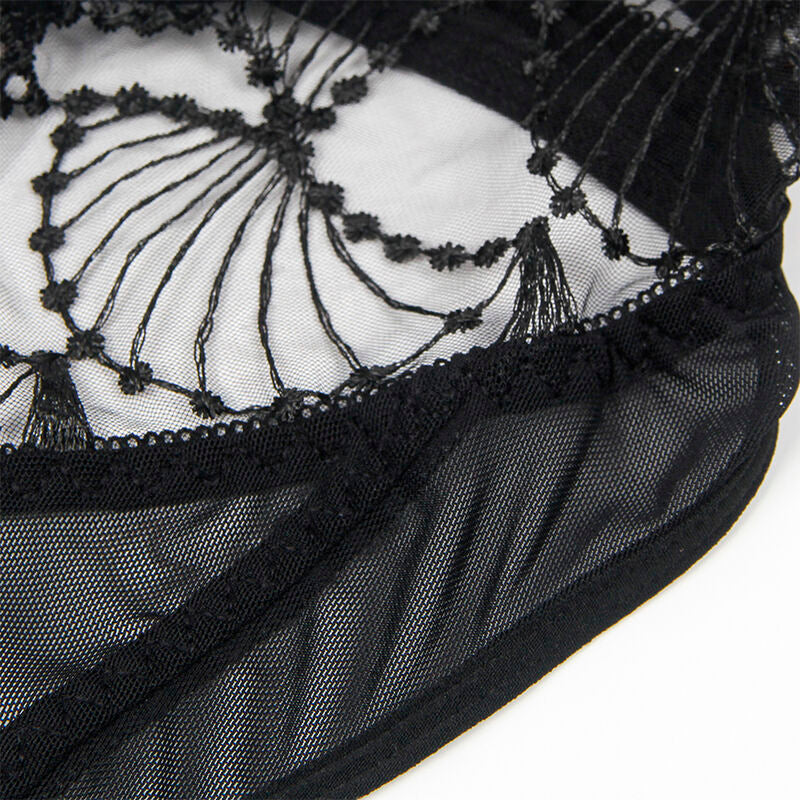 SUBBLIME - 955229 TRANSPARENTER BODY MIT AUSGESCHNITTENER SPITZE SCHWARZ L/XL