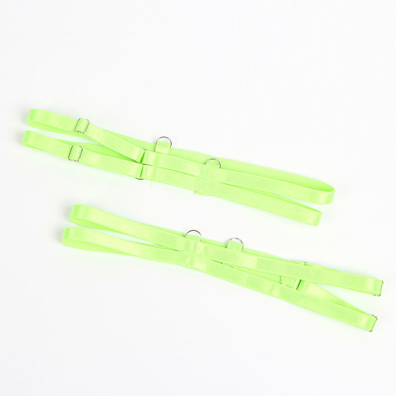 SUBBLIME - 955328 BH-SET MIT SPITZENDETAILS UND STRUMPFHALTERN, GRÜN UND BLAU L/XL