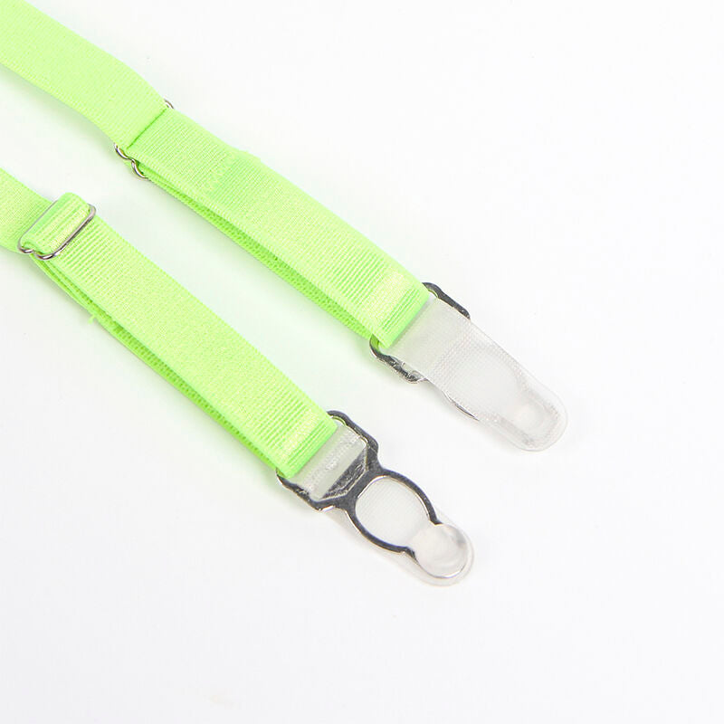 SUBBLIME - 955328 BH-SET MIT SPITZENDETAILS UND STRUMPFHALTERN, GRÜN UND BLAU L/XL