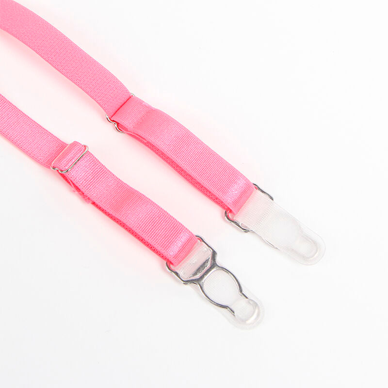 SUBBLIME - 955366 BH-SET MIT SPITZENBÄNDERN UND STRUMPFBÄNDERN ROSA UND VIOLETT L/XL