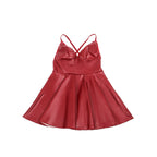 SUBBLIME - 955397 BORDEAUX LEDER SPAGHETTITRÄGERKLEID S/M