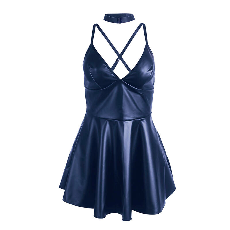 SUBBLIME - 955427 BLAUES LEDER-TRÄGERKLEID L/XL