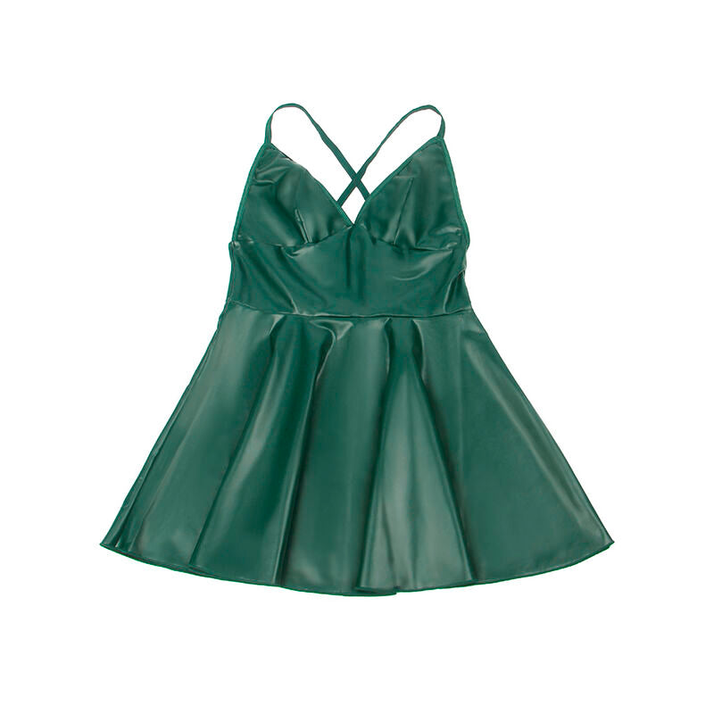 SUBBLIME - 955434 GRÜNES LEDER-TRÄGERKLEID S/M