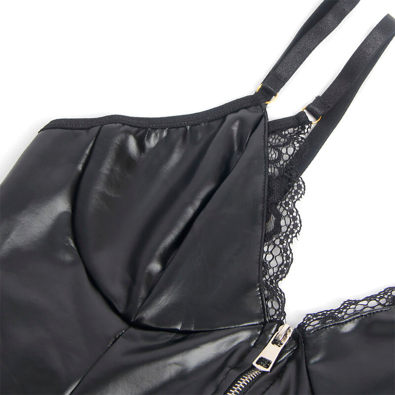 SUBBLIME - 955458 BODY REISSVERSCHLUSS LEDER SCHWARZ S/M