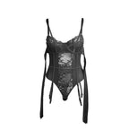 SUBBLIME - 955496 BODY AUS SPITZE MIT SCHLEIFEN UND STRUMPFHALTERN SCHWARZ S/M