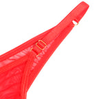SUBBLIME - 955519 BH-SET MIT KETTEN UND ROTEM SPITZENHERZ S/M