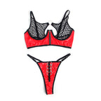 SUBBLIME - 955540 Rotes Lackleder-BH-Set mit Reißverschluss L/XL