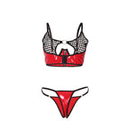 SUBBLIME - 955540 Rotes Lackleder-BH-Set mit Reißverschluss L/XL