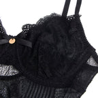 SUBBLIME - 955618 BODY EN DENTELLE AVEC FERMETURE EN BAS NOIR S/M