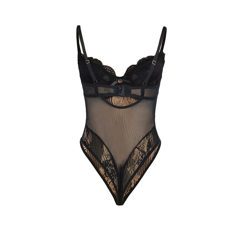 SUBBLIME - 955625 SPITZENBODY MIT VERSCHLUSS IM SCHRITT SCHWARZ L/XL