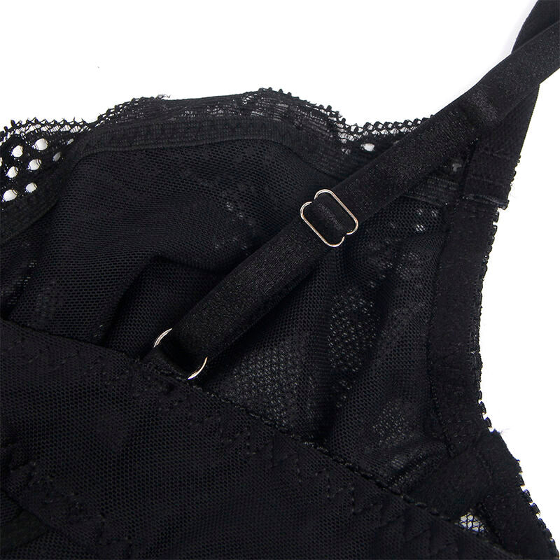 SUBBLIME - 955625 SPITZENBODY MIT VERSCHLUSS IM SCHRITT SCHWARZ L/XL