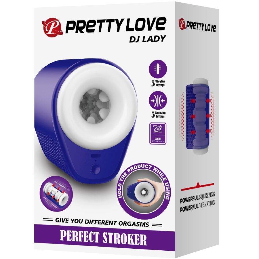 PRETTY LOVE - HERRENMASTURBATOR DJ LADY MIT VIBRATION 5 EINSTELLUNGEN VIOLETT