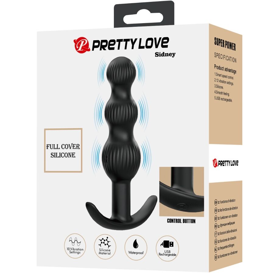 PRETTY LOVE - ANALE VIBRATOR SIDNEY 10 VIBRATIONS SCHWARZ