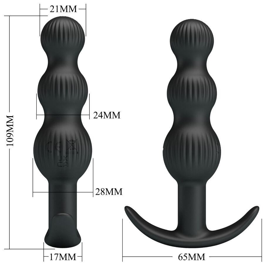 PRETTY LOVE - ANALE VIBRATOR SIDNEY 10 VIBRATIONS SCHWARZ