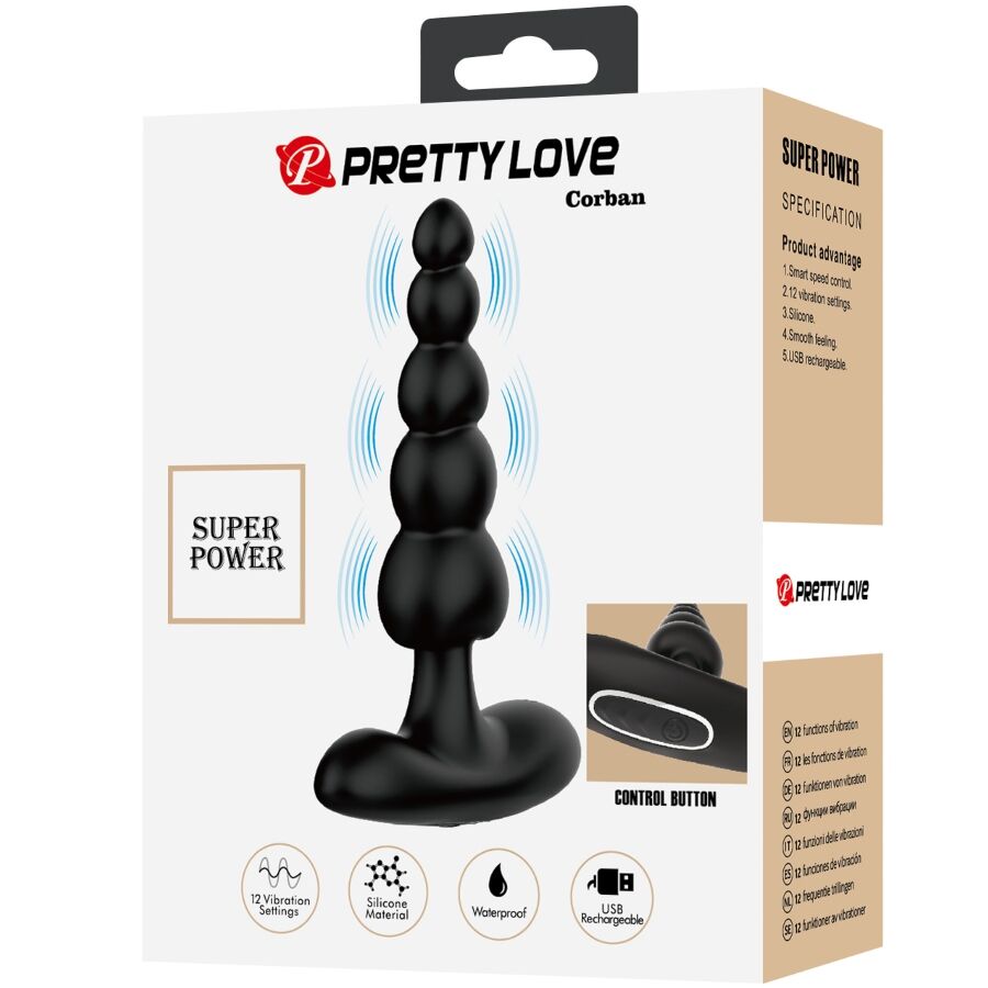 PRETTY LOVE - ANALE VIBRATOR SIDNEY 10 VIBRATIONS SCHWARZ