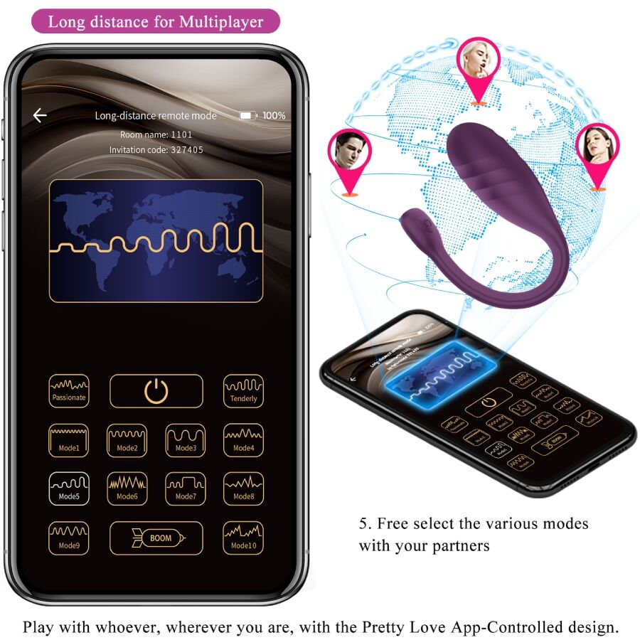 PRETTY LOVE - APP-GESTEUERTER VIBRATOR LEVIATHAN VIOLETT