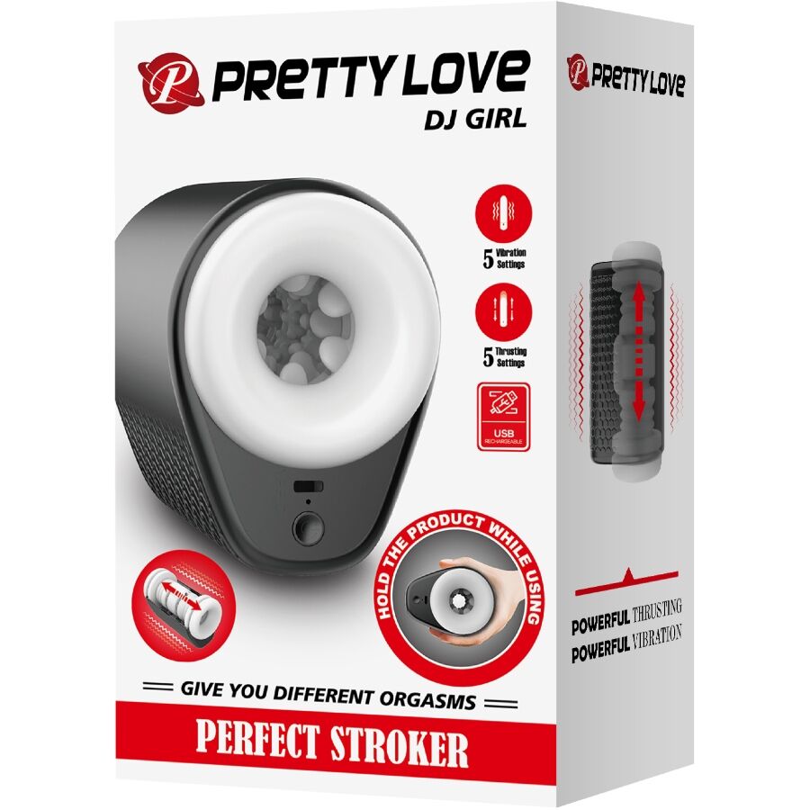 PRETTY LOVE - MASTURBATOR FÜR MÄNNER DJ GIRL MIT VIBRATION 5 EINSTELLUNGEN SCHWARZ