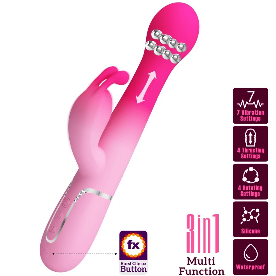 PRETTY LOVE - 3-IN-1-MULTIFUNKTIONSHASEVIBRATOR DEJON ROSA