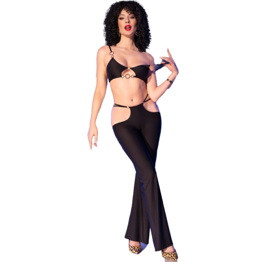 CHILIROSE - SET TOP LEGGINS CON COMPLEMENTOS DORADOS