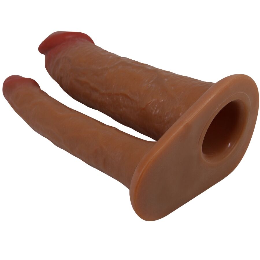PRETTY LOVE – DOPPELPENISHÜLSE YAIRON MIT 4 CM VERLÄNGERUNG MULATTE
