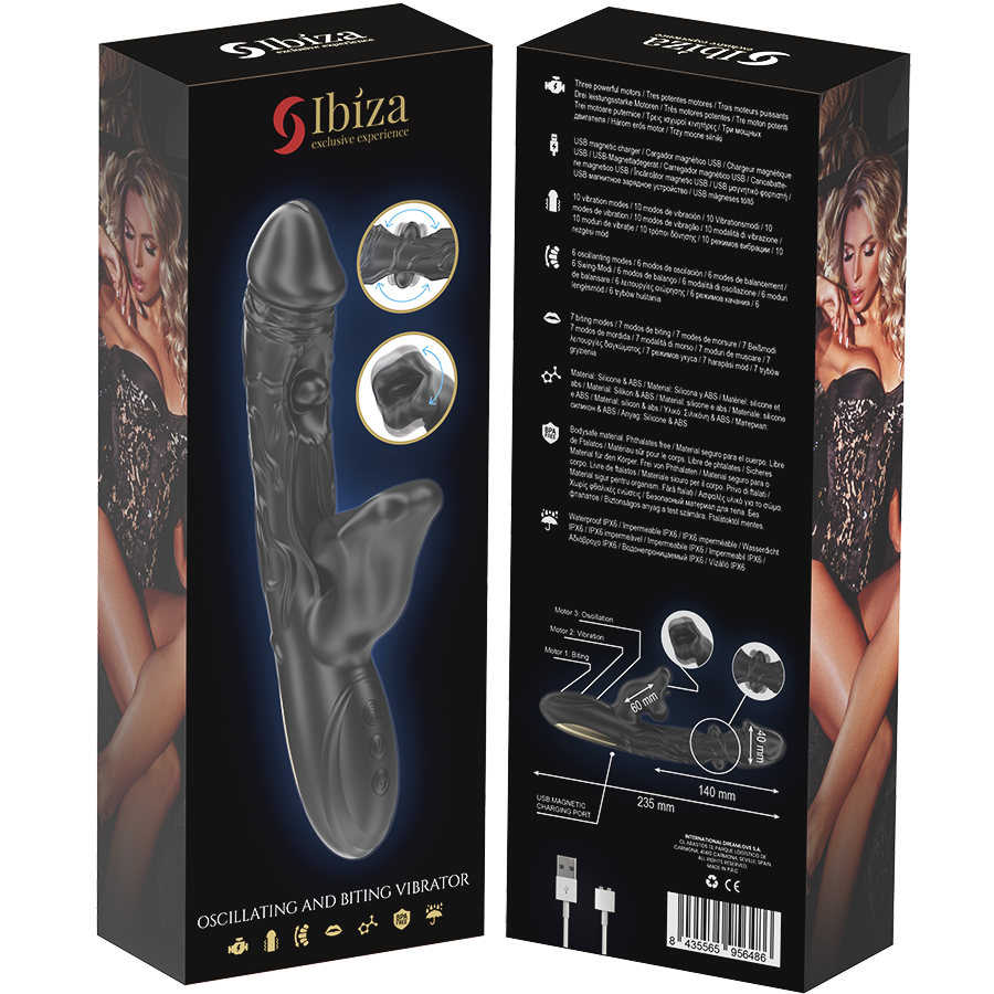 IBIZA - VIBRATOR UND KLITORISSTIMULATOR MIT BEISS- UND ROTATIONSEFFEKT