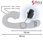 IBIZA - ROSAFARBENER VIBRATOR MIT FLICKING-EFFEKT UND KLITORISSTIMULATOR