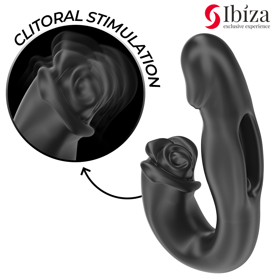 IBIZA - ROSAFARBENER VIBRATOR MIT FLICKING-EFFEKT UND KLITORISSTIMULATOR