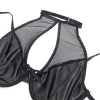 SUBBLIME - 957582 ENSEMBLE SOUTIEN-GORGE ET JUPE EN CUIR NOIR S/M