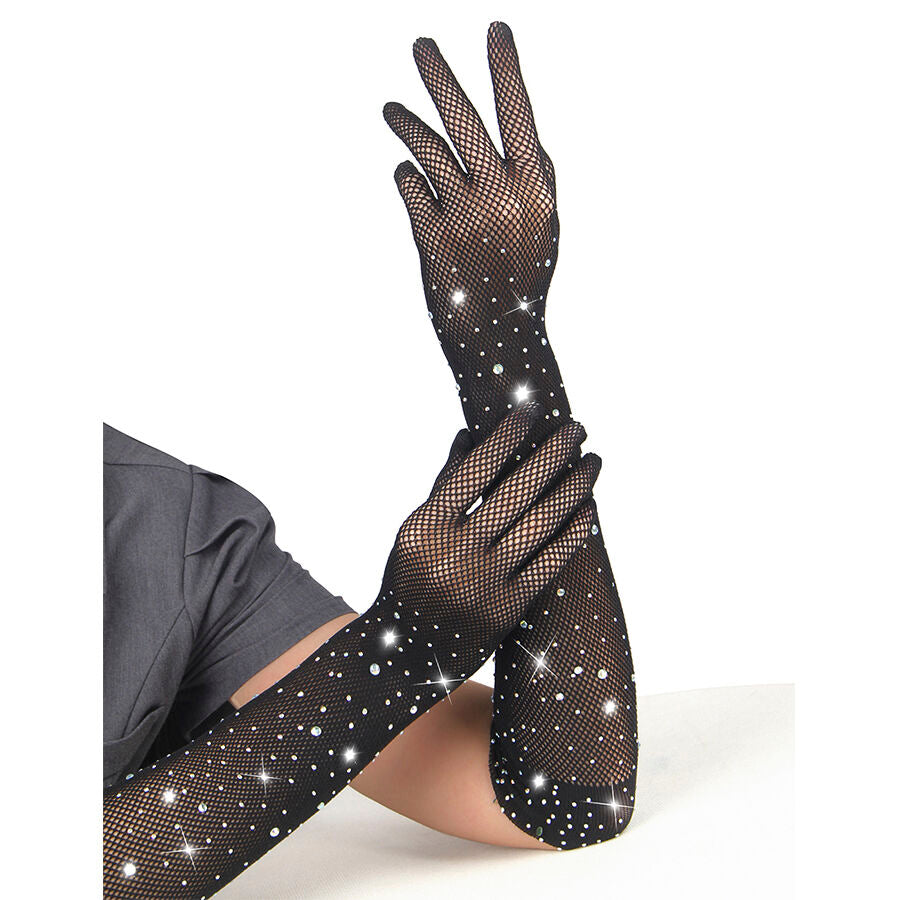 SUBBLIME - 957469TRANSPARENTE SCHWARZE SHINE HANDSCHUHE S/M