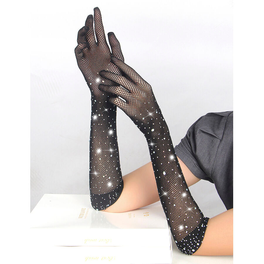 SUBBLIME - 957469TRANSPARENTE SCHWARZE SHINE HANDSCHUHE S/M