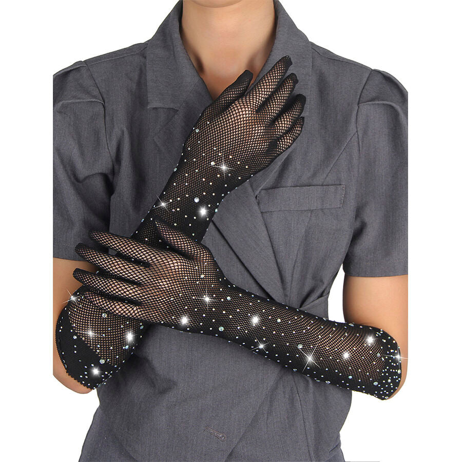 SUBBLIME - 957469TRANSPARENTE SCHWARZE SHINE HANDSCHUHE S/M