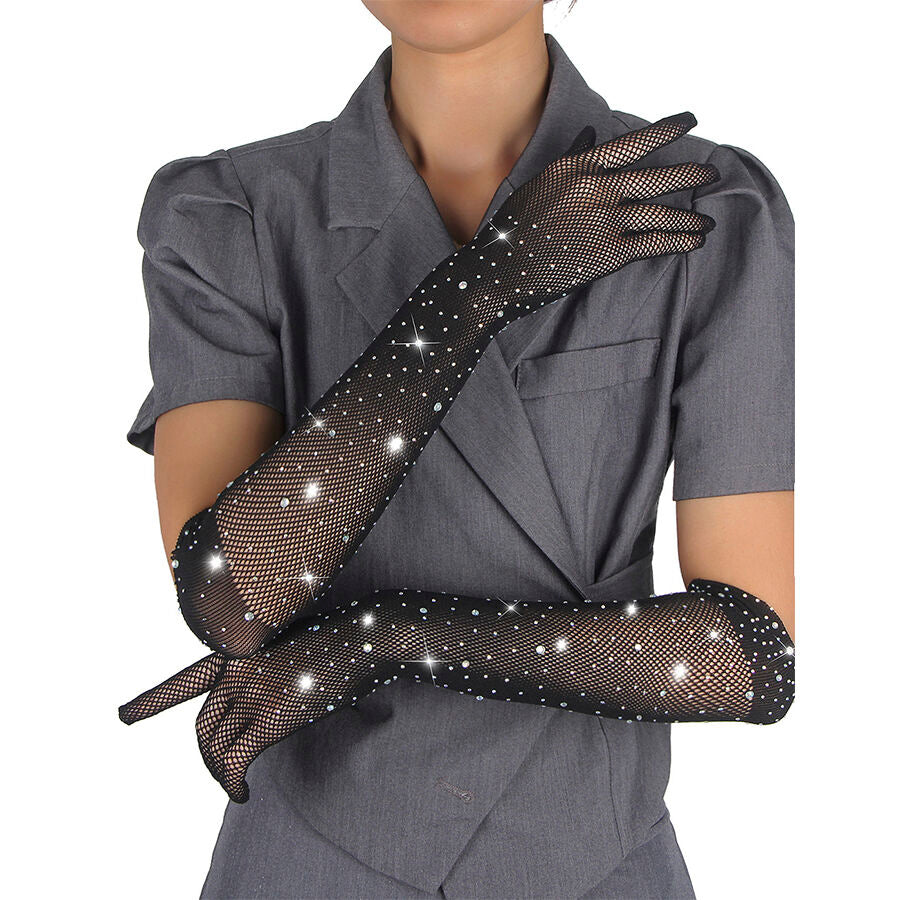 SUBBLIME - 957469TRANSPARENTE SCHWARZE SHINE HANDSCHUHE S/M