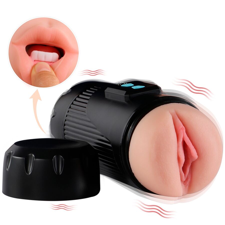 SHEQU - KAY DOPPELTER MASTURBATOR MIT DOPPELTER VAGINAL- UND MUNDVIBRATION