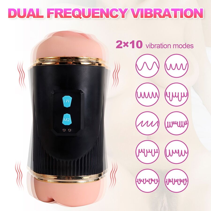 SHEQU - KAY DOPPELTER MASTURBATOR MIT DOPPELTER VAGINAL- UND MUNDVIBRATION
