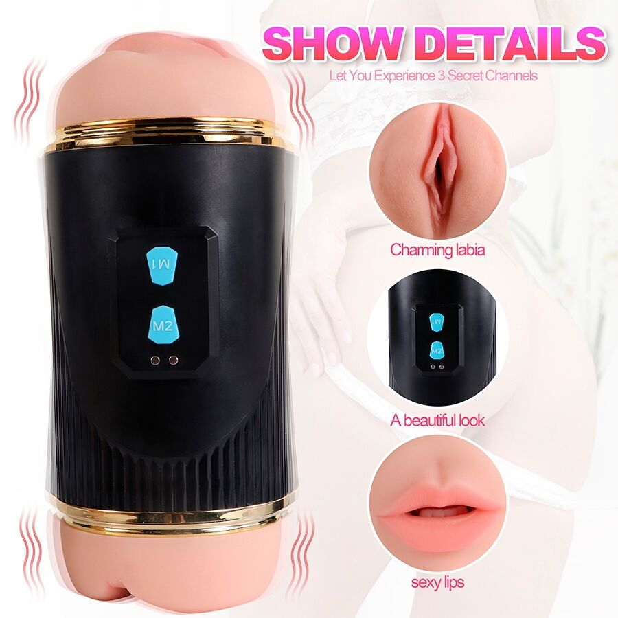 SHEQU - KAY DOPPELTER MASTURBATOR MIT DOPPELTER VAGINAL- UND MUNDVIBRATION
