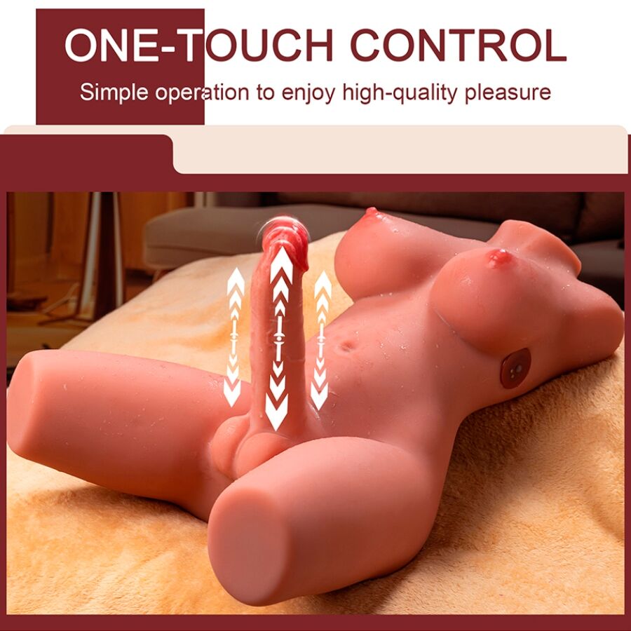 XISE - MIAH LADYBOY FRAUENOBERKÖRPER MIT DILDO MIT VIBRATION UND SCHUB 55 CM