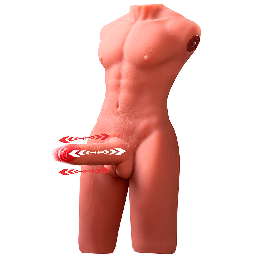 XISE - JASON HALBKÖRPER MANN REALISTISCHER TORSO MIT STÖßEN UND VIBRATIONEN 55 CM