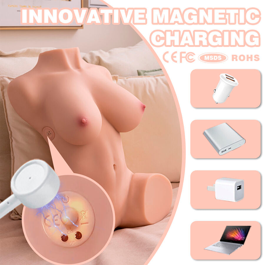 XISE - DANIA REALISTISCHER VIBRIERENDER FRAUENOBERKÖRPER 52 CM