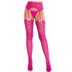 LEG AVENUE - HERZENSTRÜMPFE MIT HALTER MAGENTA