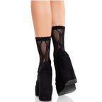 LEG AVENUE - SCHWARZE SPITZENSTRÜMPFE MIT SCHLEIFE