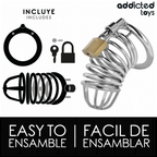 ADDICTED TOYS LOCKED - CAGE À PÉNIS EN MÉTAL IRON CELL 4 CM TAILLE S