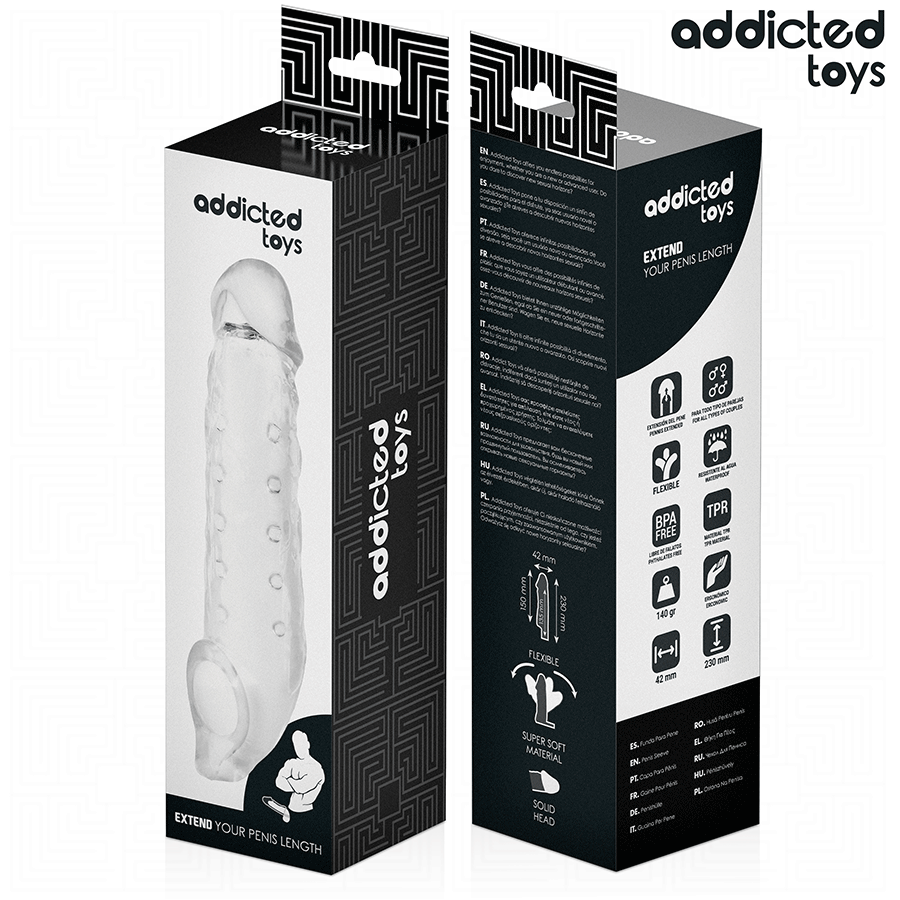 ADDICTED TOYS - TRANSPARENTE PENISHÜLSE GRÖSSE M 27 CM